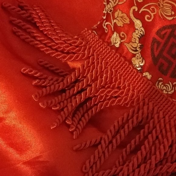 Vintage Red Bohemian style, Asian Decor Bed Throw by Stratford Home - Picture 11 of 12